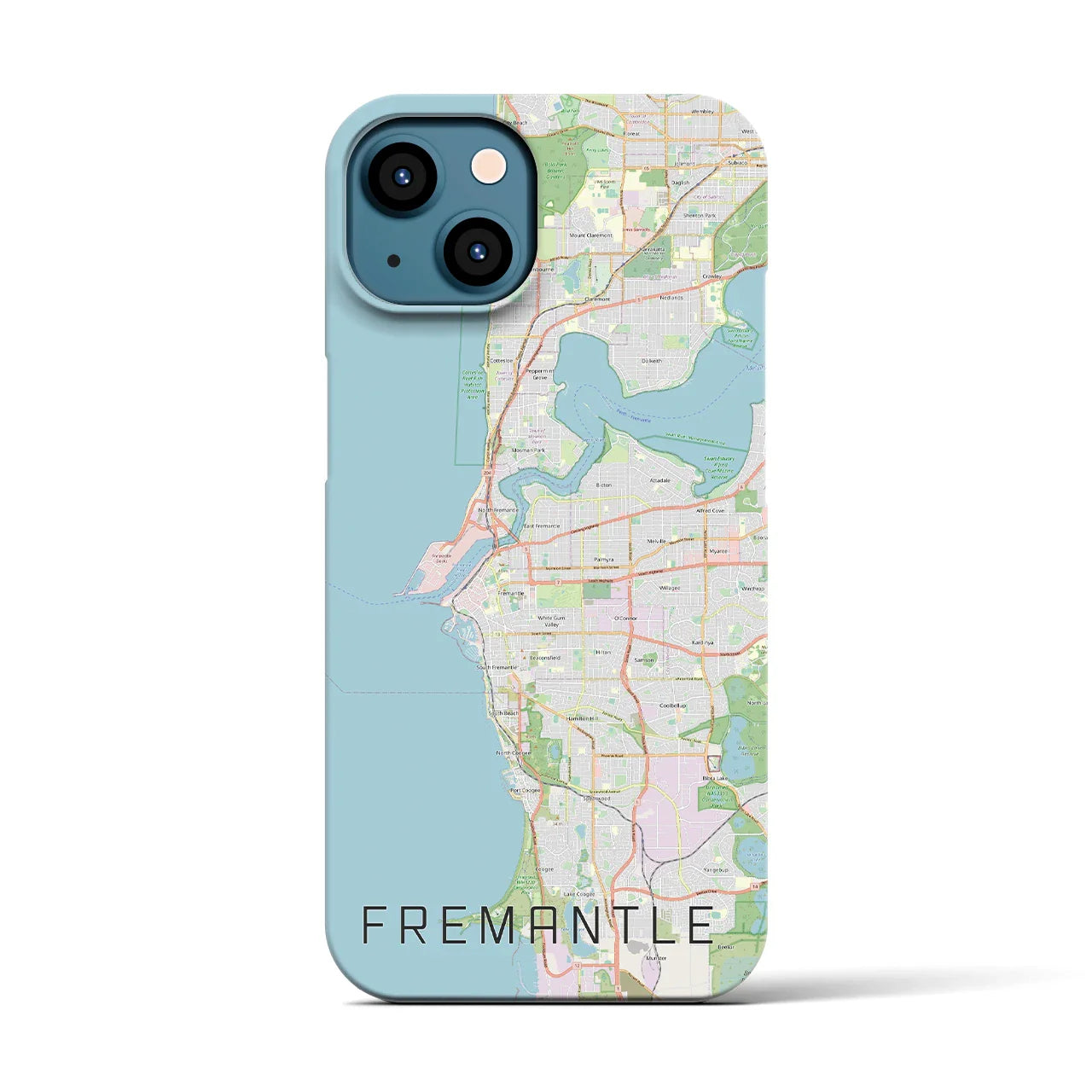 【フリーマントル(オーストラリア)】地図柄iPhoneケース(バックカバータイプ)