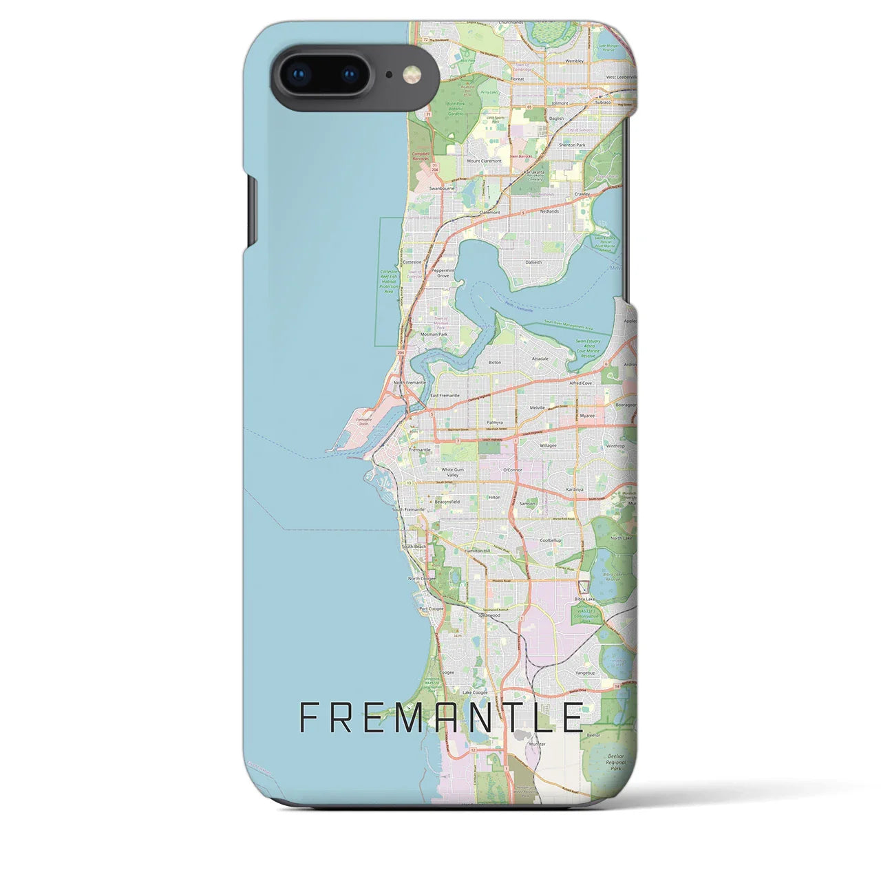 【フリーマントル(オーストラリア)】地図柄iPhoneケース(バックカバータイプ)