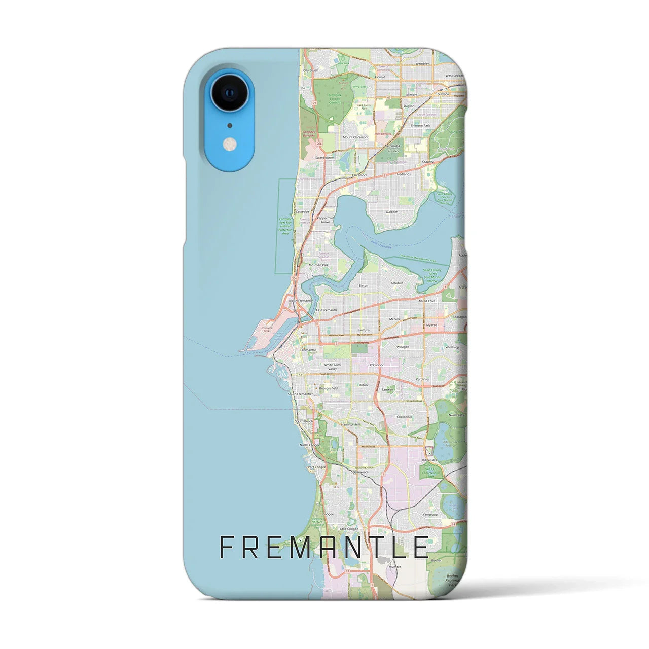 【フリーマントル(オーストラリア)】地図柄iPhoneケース(バックカバータイプ)