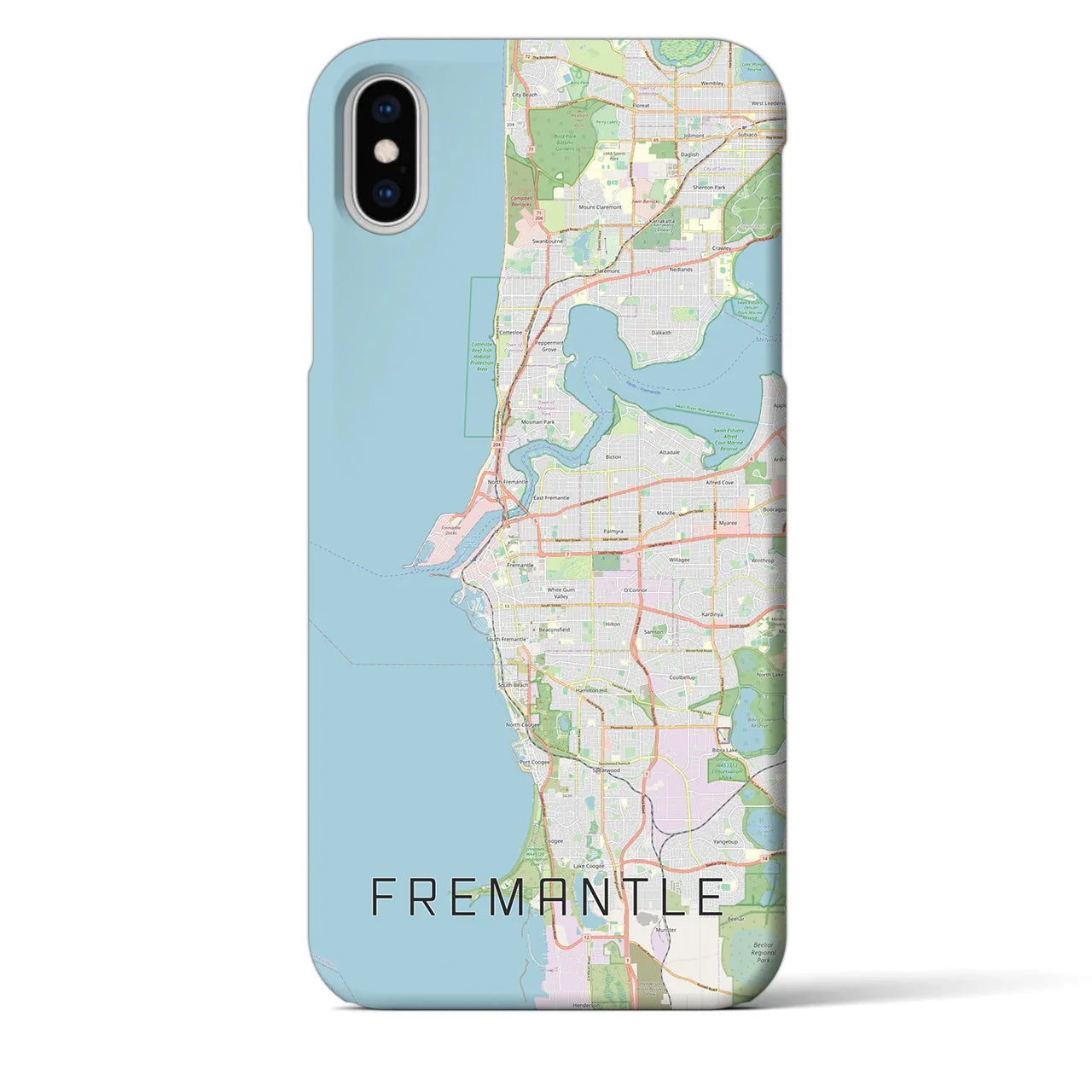 【フリーマントル(オーストラリア)】地図柄iPhoneケース(バックカバータイプ)