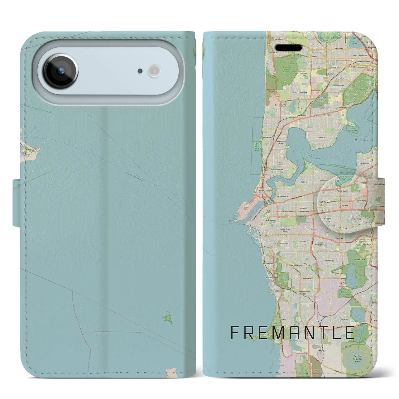 【フリーマントル(オーストラリア)】地図柄iPhoneケース(手帳タイプ)