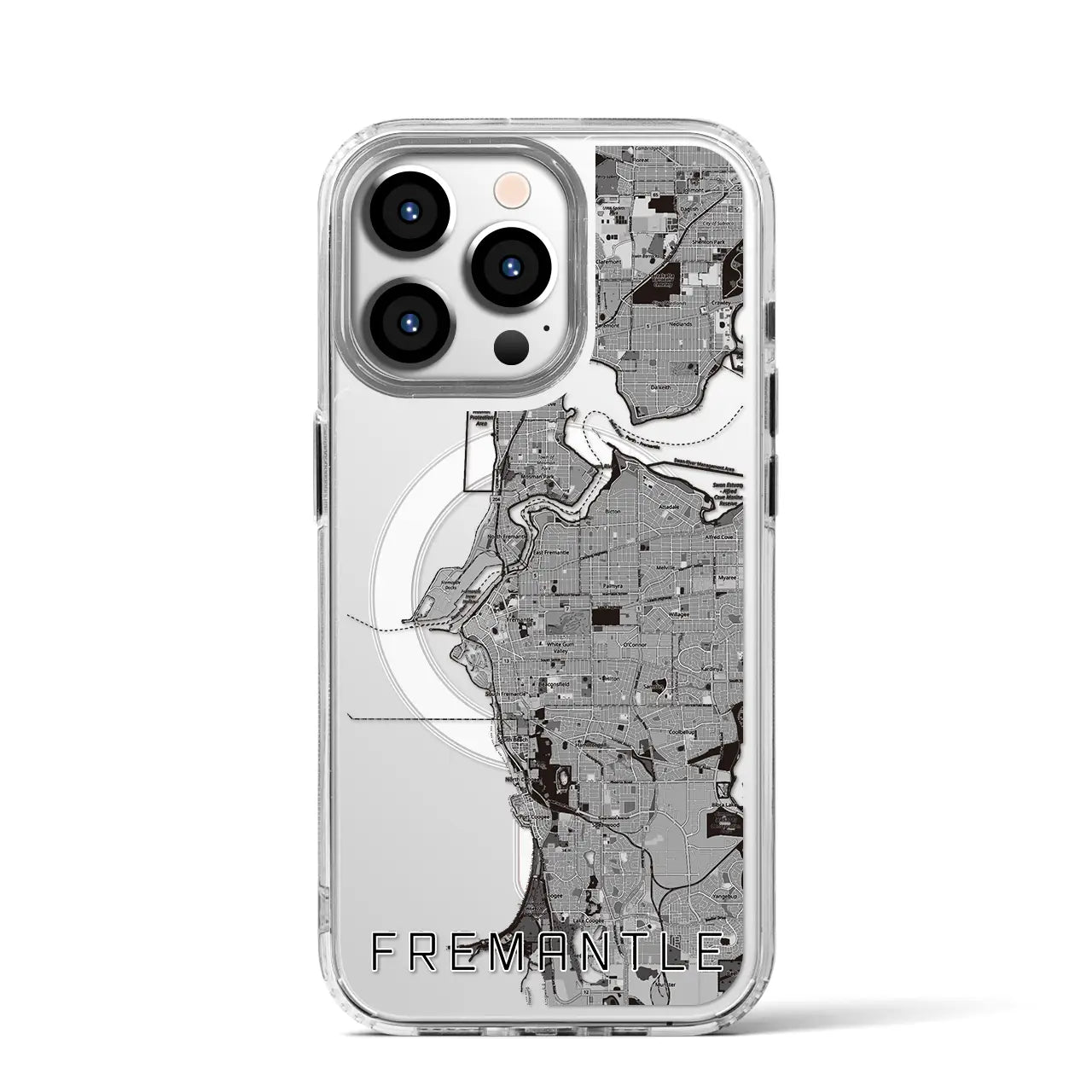 【フリーマントル(オーストラリア)】地図柄iPhoneケース(MagSafeタイプ)