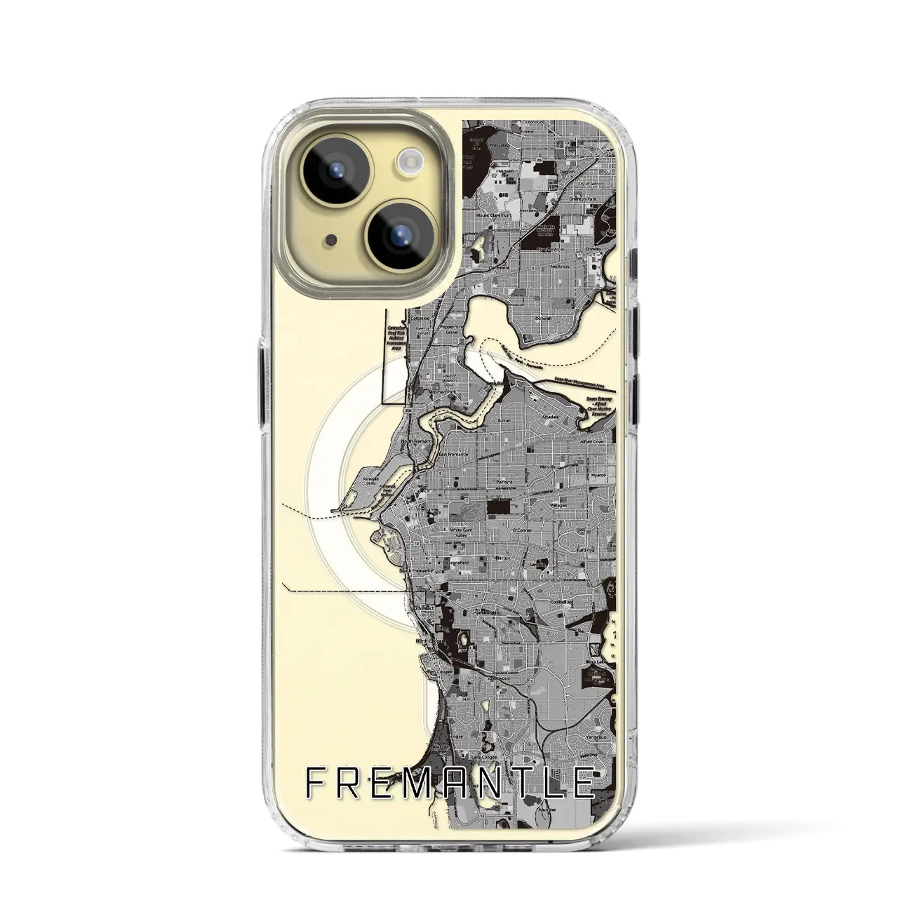 【フリーマントル(オーストラリア)】地図柄iPhoneケース(MagSafeタイプ)
