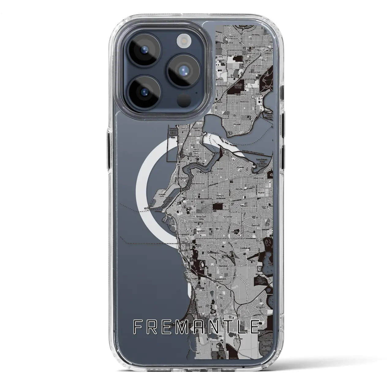 【フリーマントル(オーストラリア)】地図柄iPhoneケース(MagSafeタイプ)