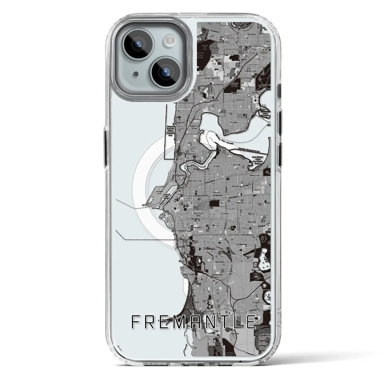 【フリーマントル(オーストラリア)】地図柄iPhoneケース(MagSafeタイプ)