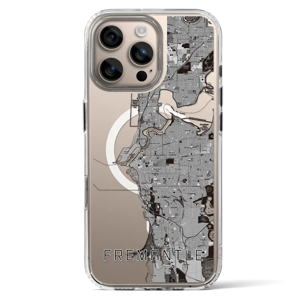 【フリーマントル(オーストラリア)】地図柄iPhoneケース(MagSafeタイプ)
