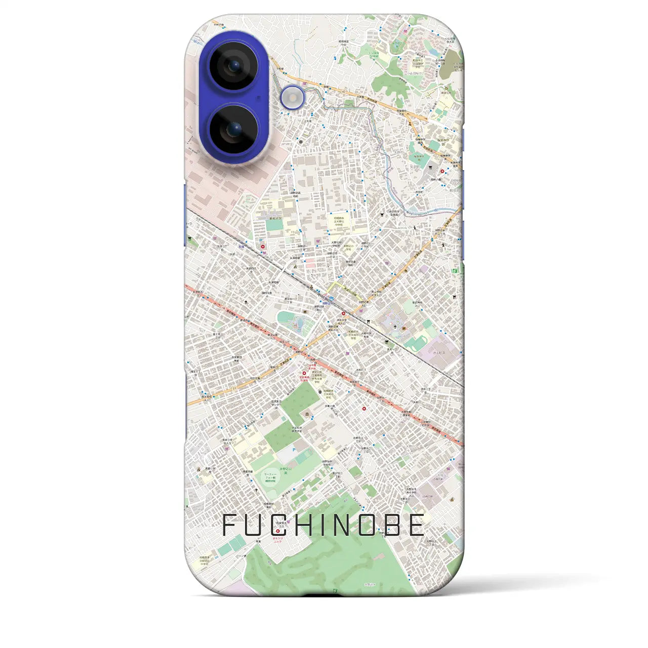 【淵野辺(神奈川県)】地図柄iPhoneケース(バックカバータイプ)ブラック・iPhone 16 Pro Max 用