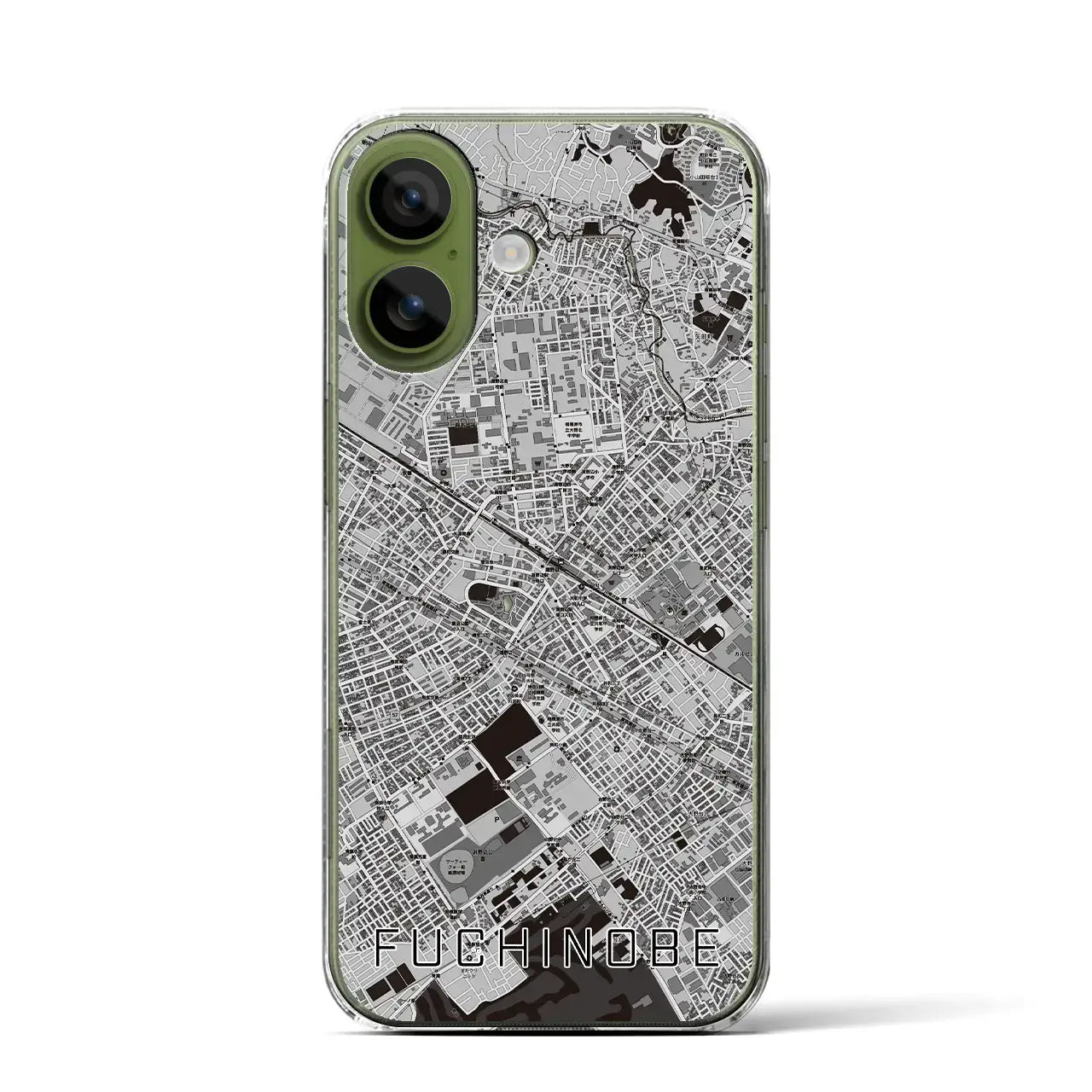【淵野辺(神奈川県)】地図柄iPhoneケース(クリアタイプ)モノトーン・iPhone 17 Pro Max 用