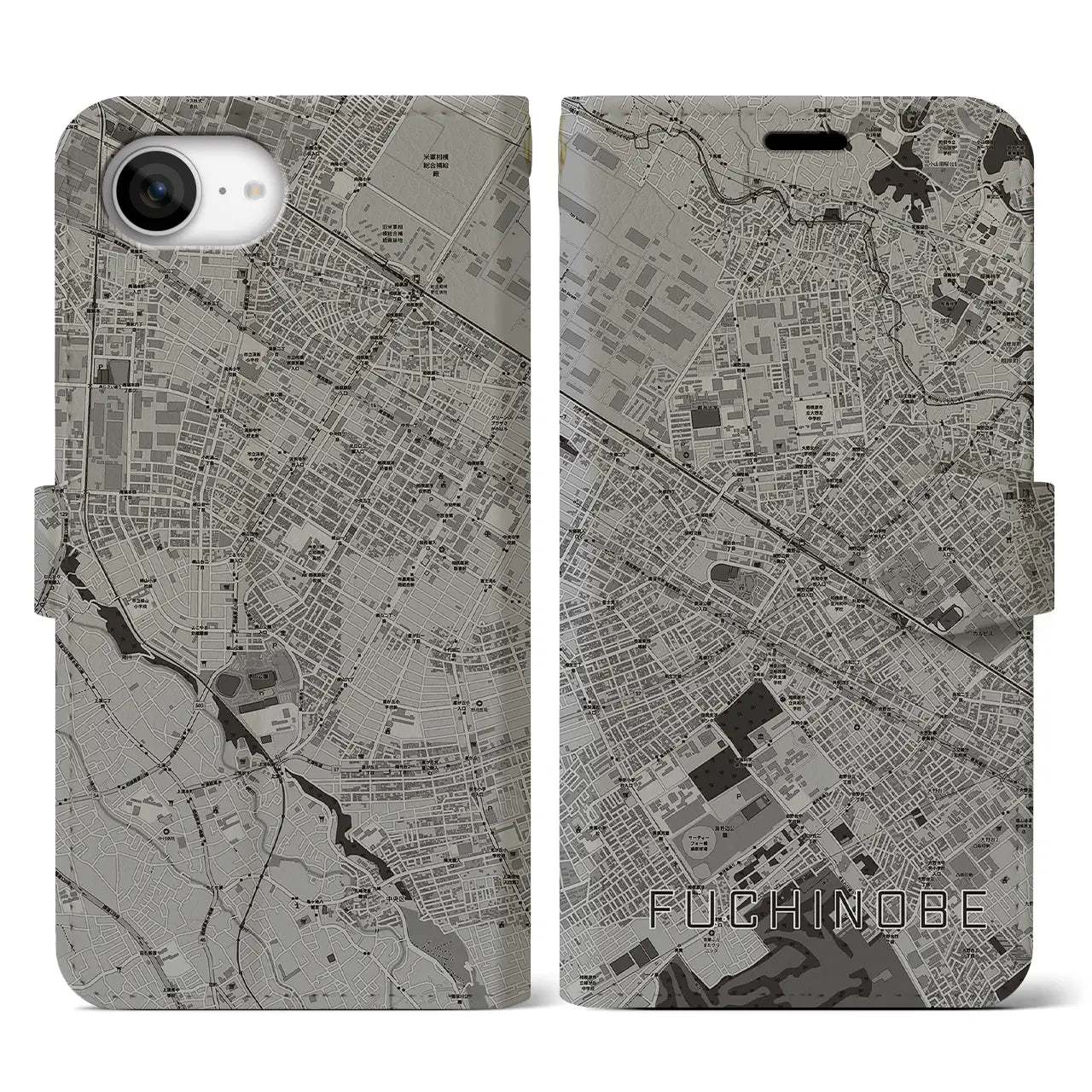 【淵野辺(神奈川県)】地図柄iPhoneケース(手帳タイプ)