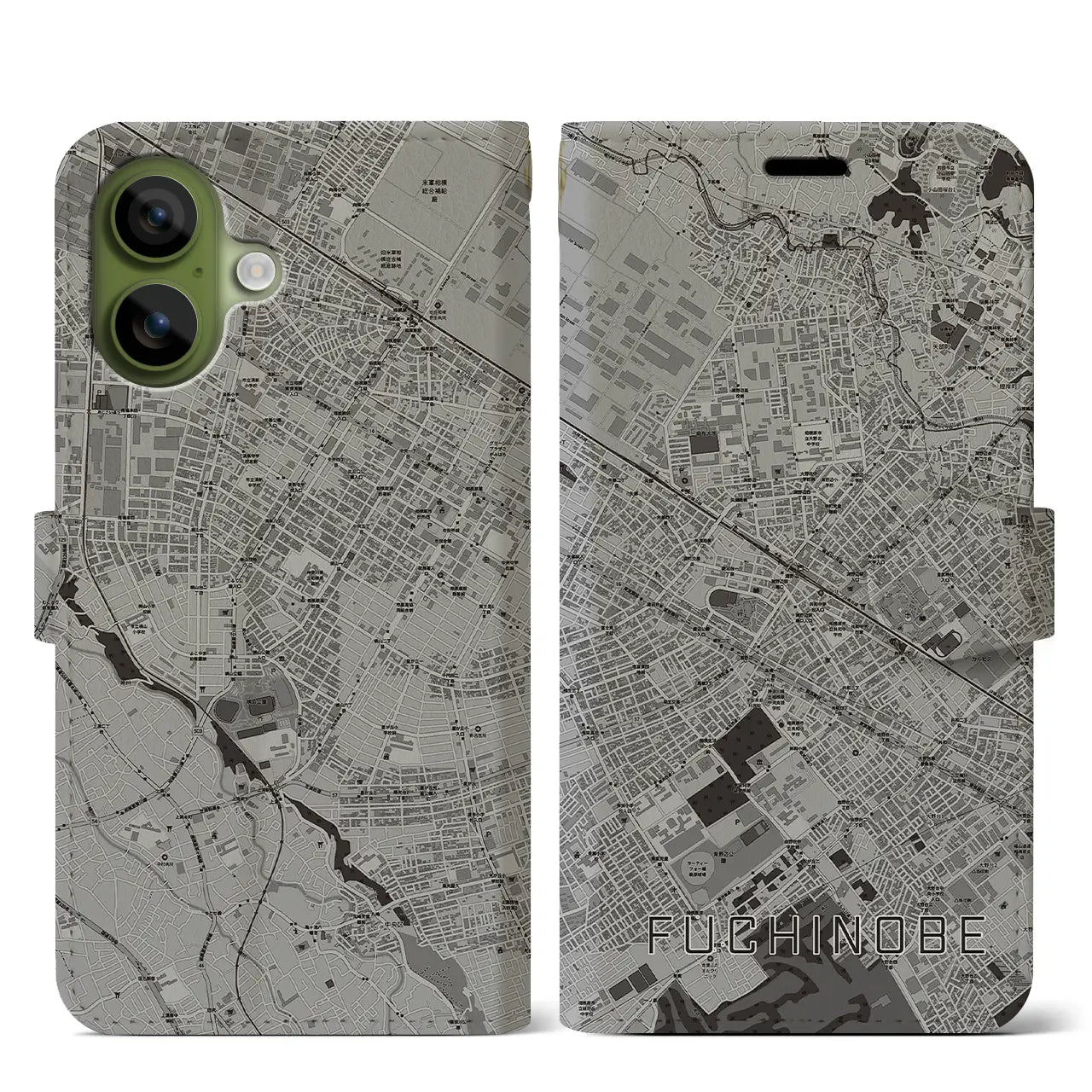 【淵野辺(神奈川県)】地図柄iPhoneケース(手帳タイプ)