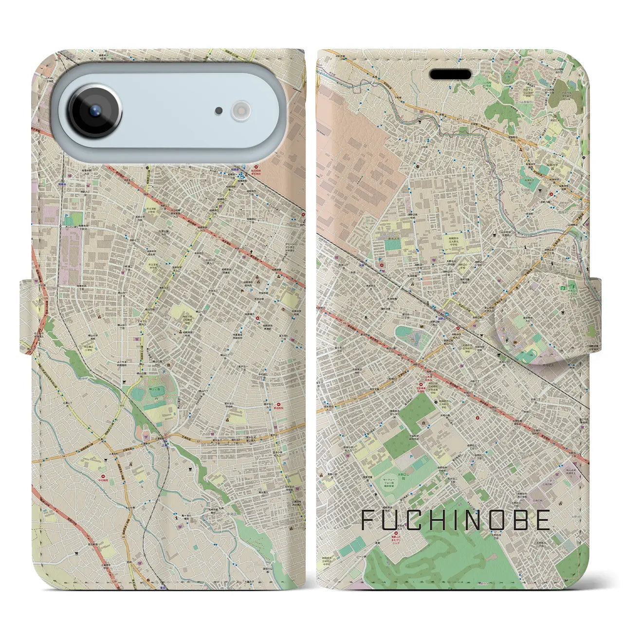 【淵野辺(神奈川県)】地図柄iPhoneケース(手帳タイプ)