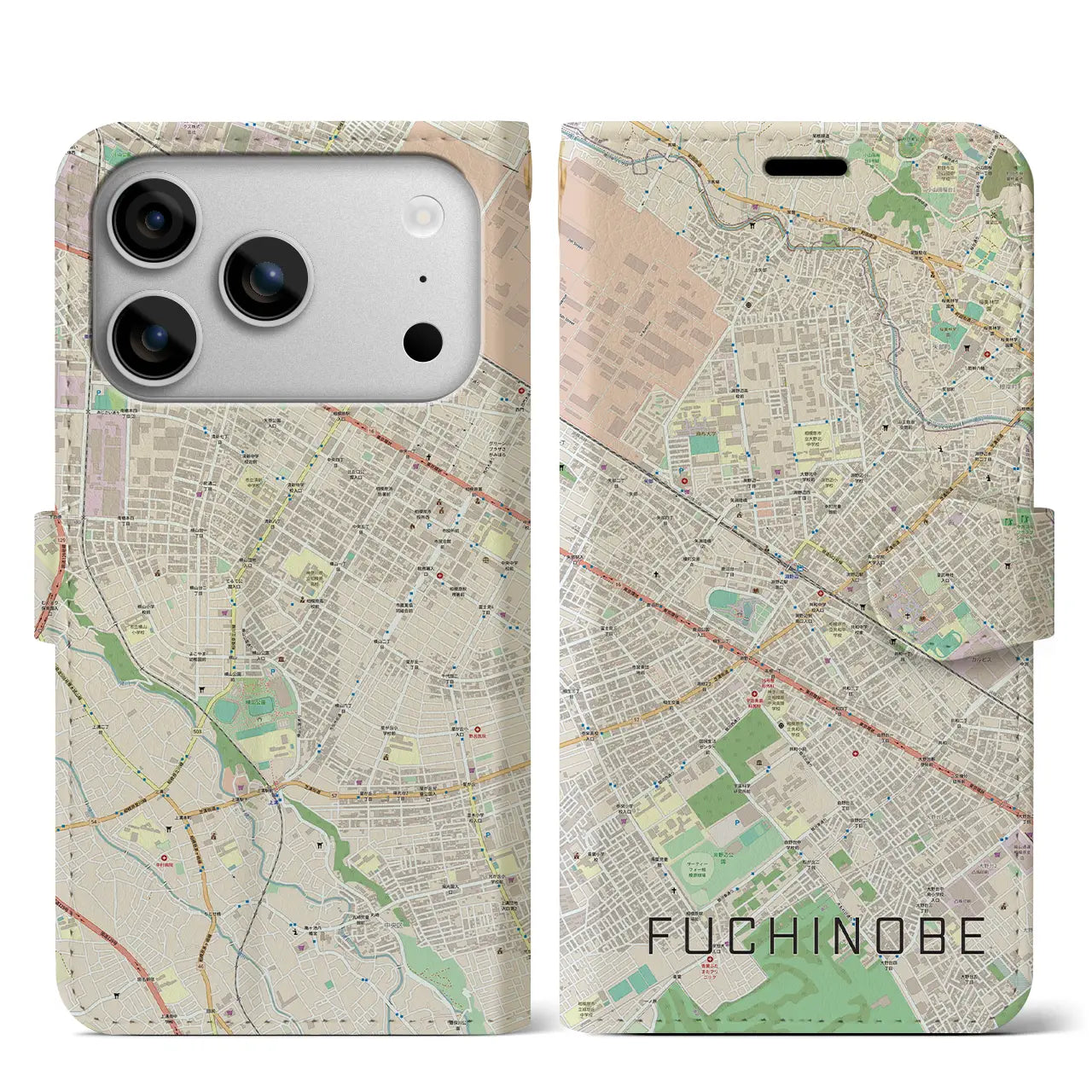 【淵野辺(神奈川県)】地図柄iPhoneケース(手帳タイプ)