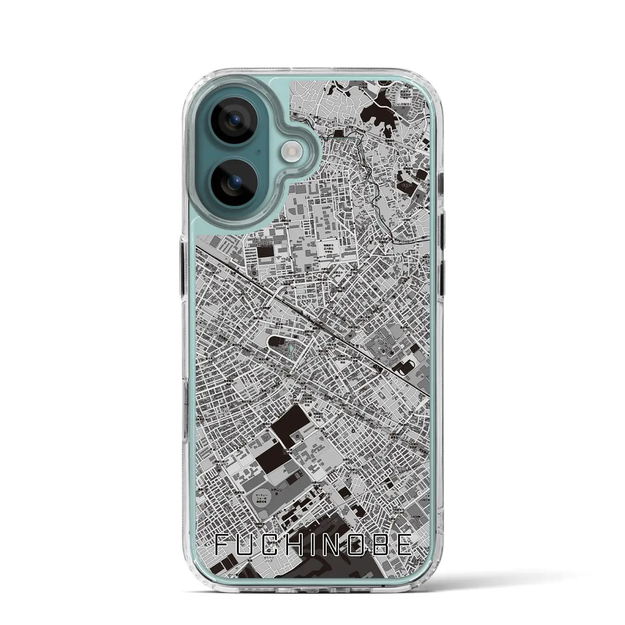【淵野辺(神奈川県)】地図柄iPhoneケース(MagSafeタイプ)モノトーン・iPhone 16 Pro 用