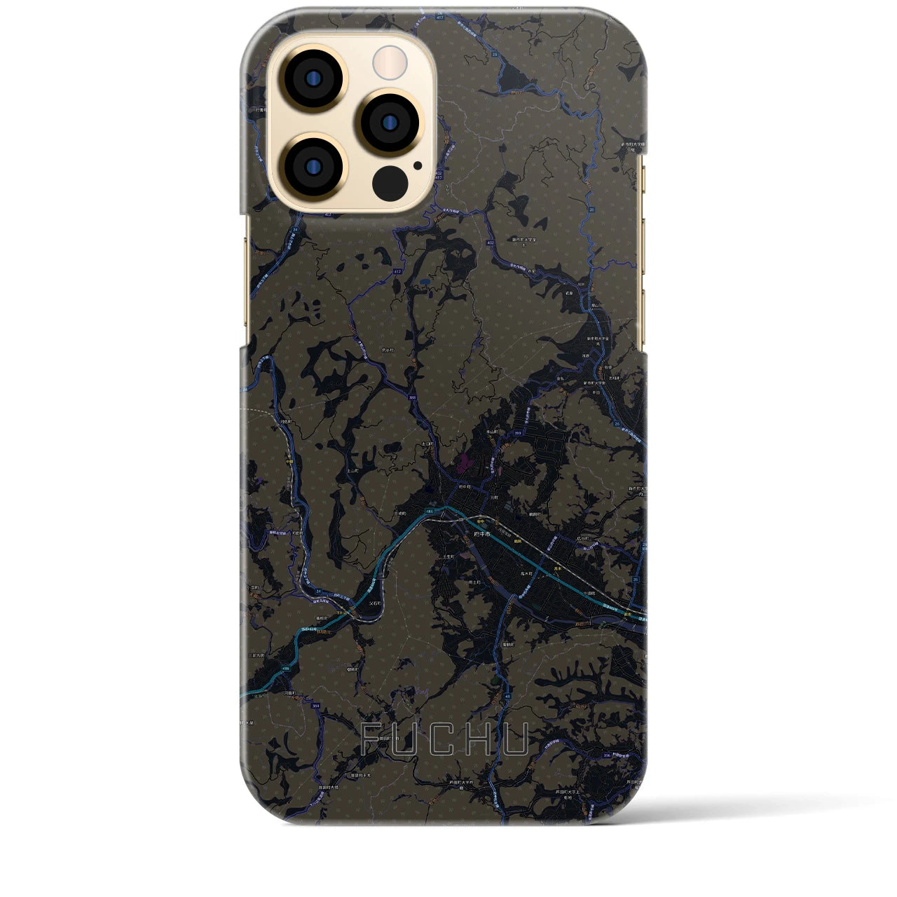 【府中(広島県)】地図柄iPhoneケース(バックカバータイプ)