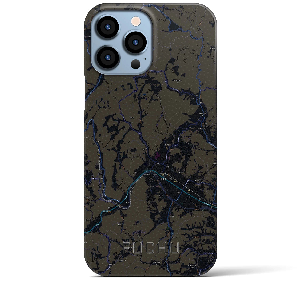 【府中(広島県)】地図柄iPhoneケース(バックカバータイプ)