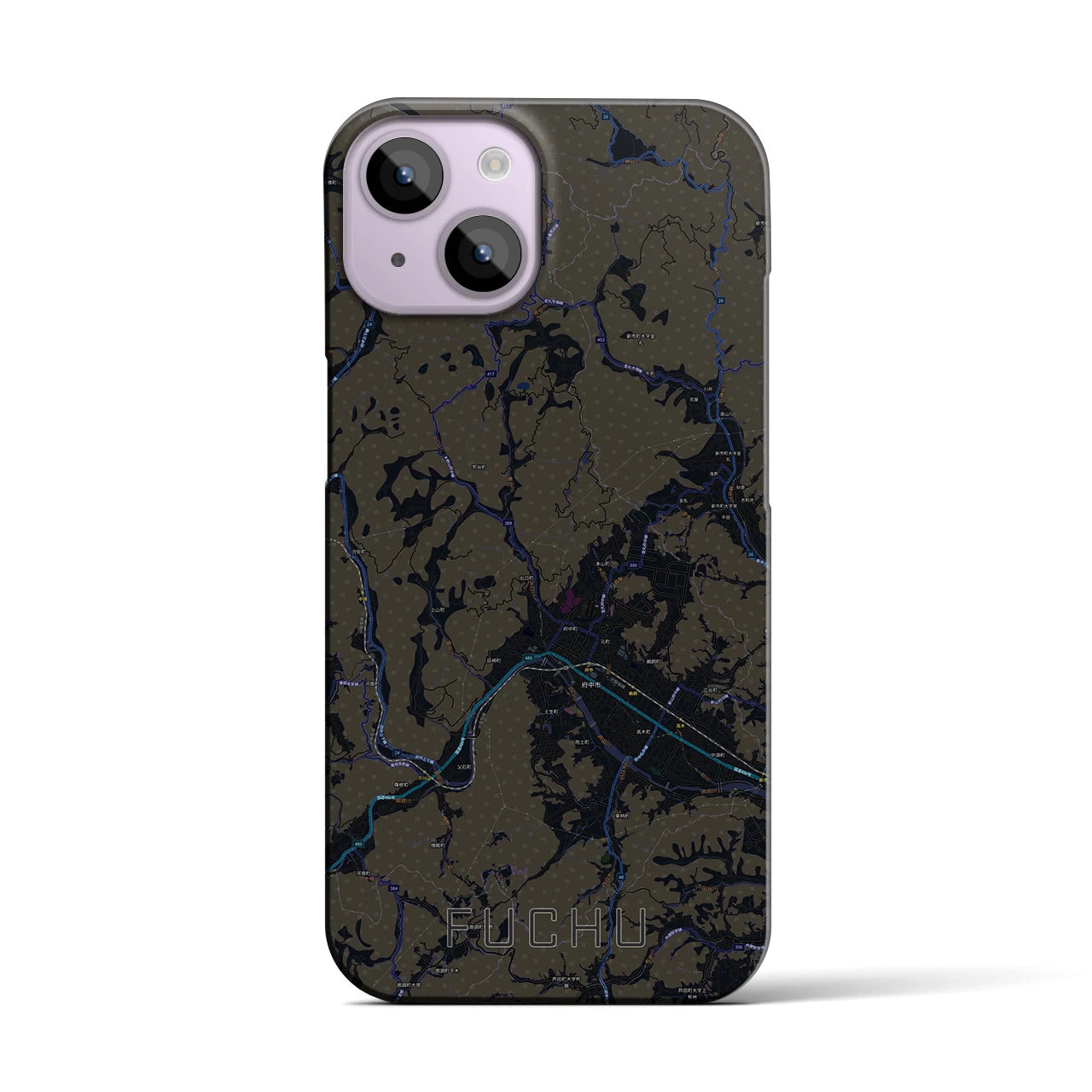 【府中(広島県)】地図柄iPhoneケース(バックカバータイプ)