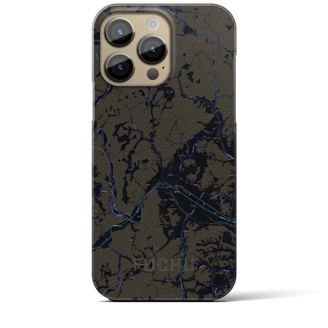 【府中(広島県)】地図柄iPhoneケース(バックカバータイプ)