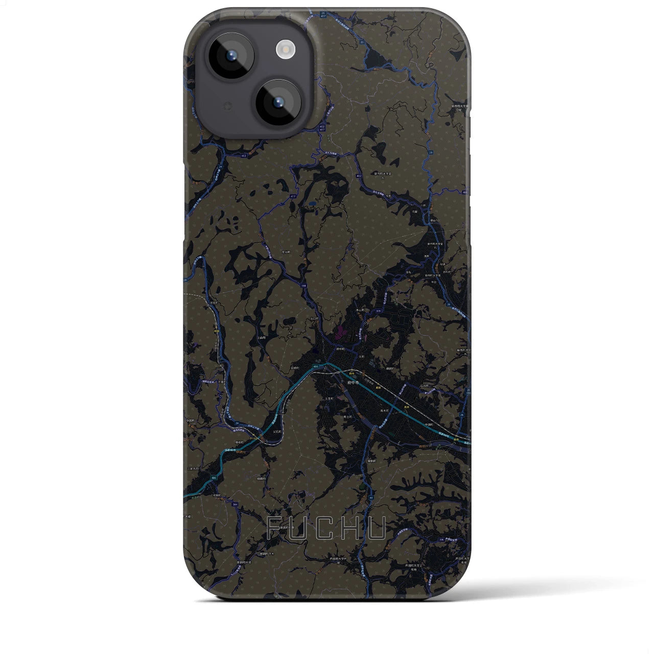 【府中(広島県)】地図柄iPhoneケース(バックカバータイプ)