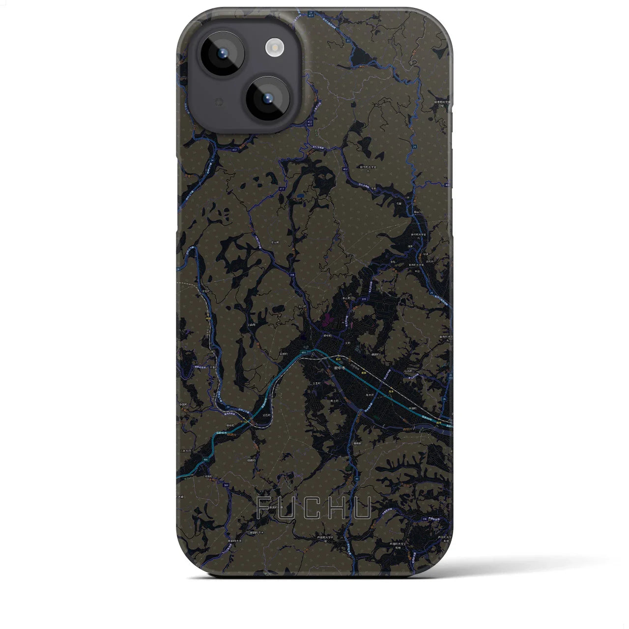 【府中(広島県)】地図柄iPhoneケース(バックカバータイプ)