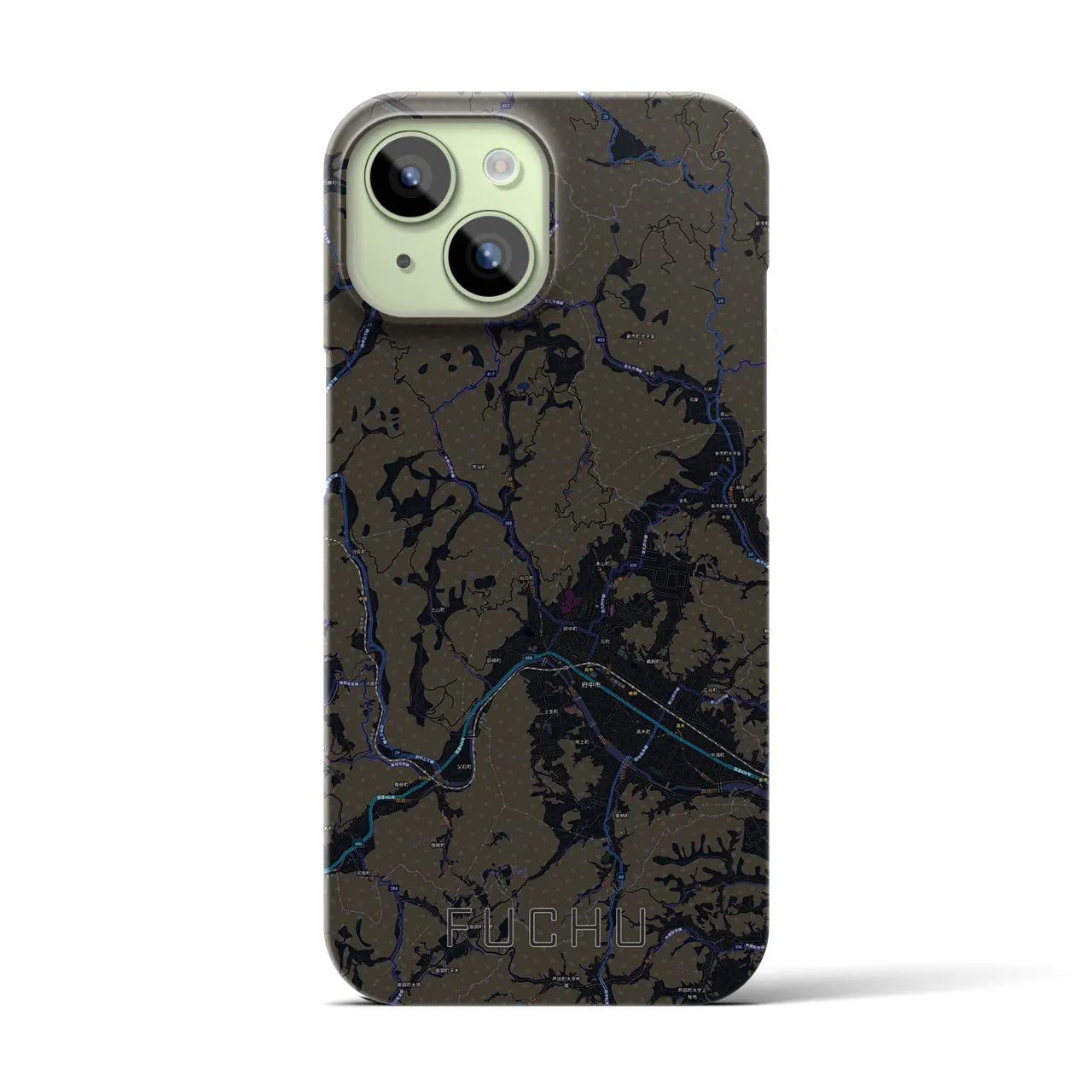 【府中(広島県)】地図柄iPhoneケース(バックカバータイプ)