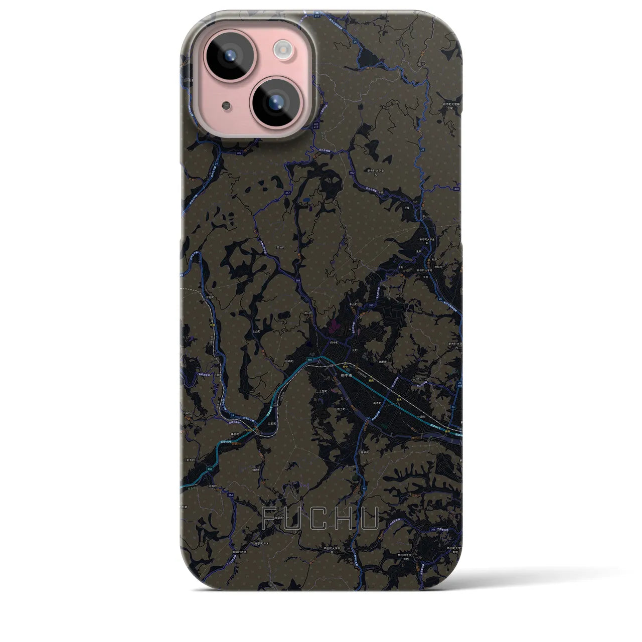【府中(広島県)】地図柄iPhoneケース(バックカバータイプ)