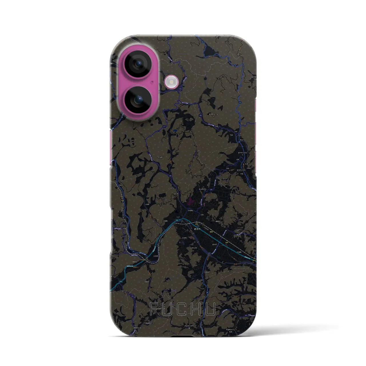 【府中(広島県)】地図柄iPhoneケース(バックカバータイプ)