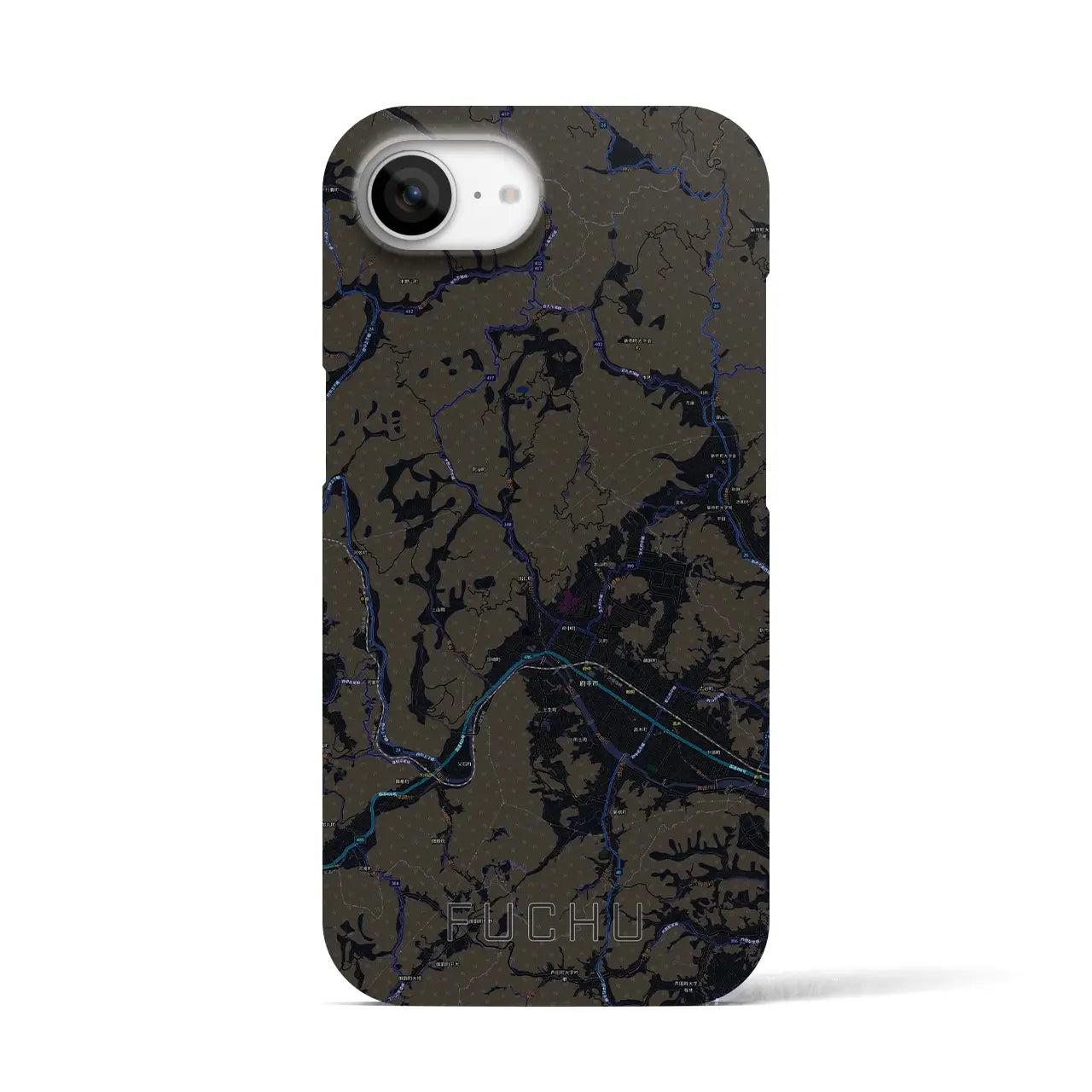 【府中(広島県)】地図柄iPhoneケース(バックカバータイプ)