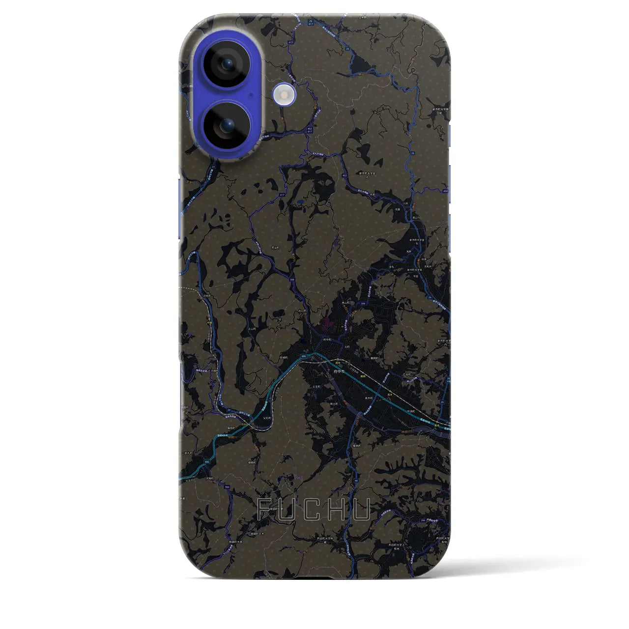 【府中(広島県)】地図柄iPhoneケース(バックカバータイプ)