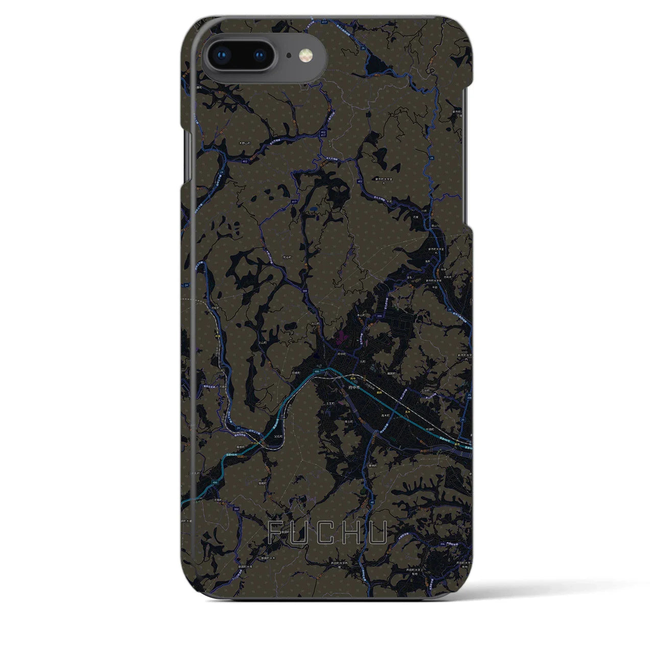 【府中(広島県)】地図柄iPhoneケース(バックカバータイプ)