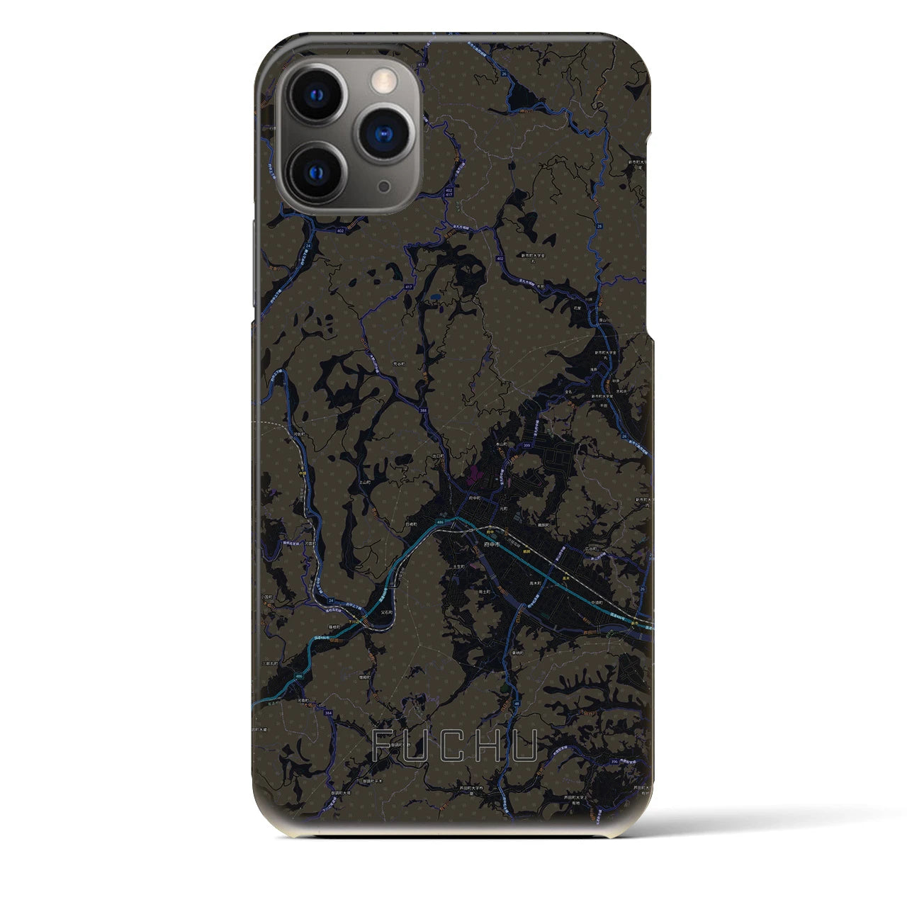 【府中(広島県)】地図柄iPhoneケース(バックカバータイプ)