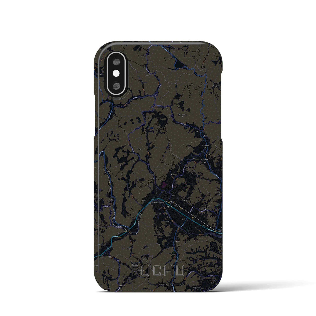 【府中(広島県)】地図柄iPhoneケース(バックカバータイプ)