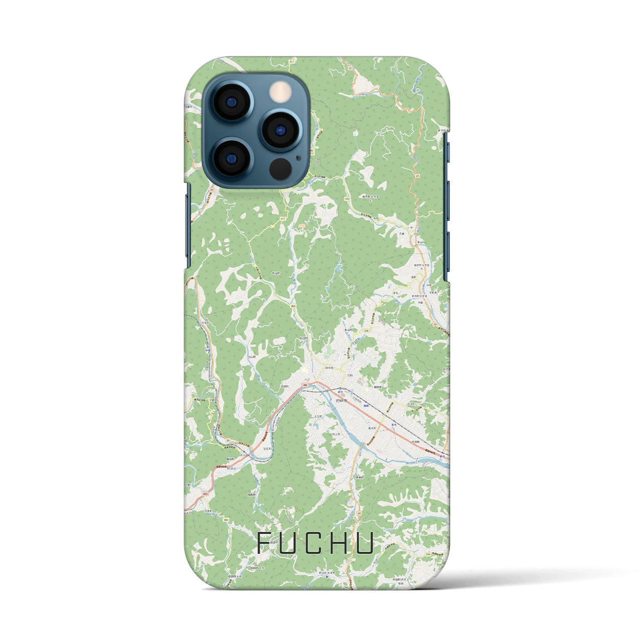 【府中(広島県)】地図柄iPhoneケース(バックカバータイプ)
