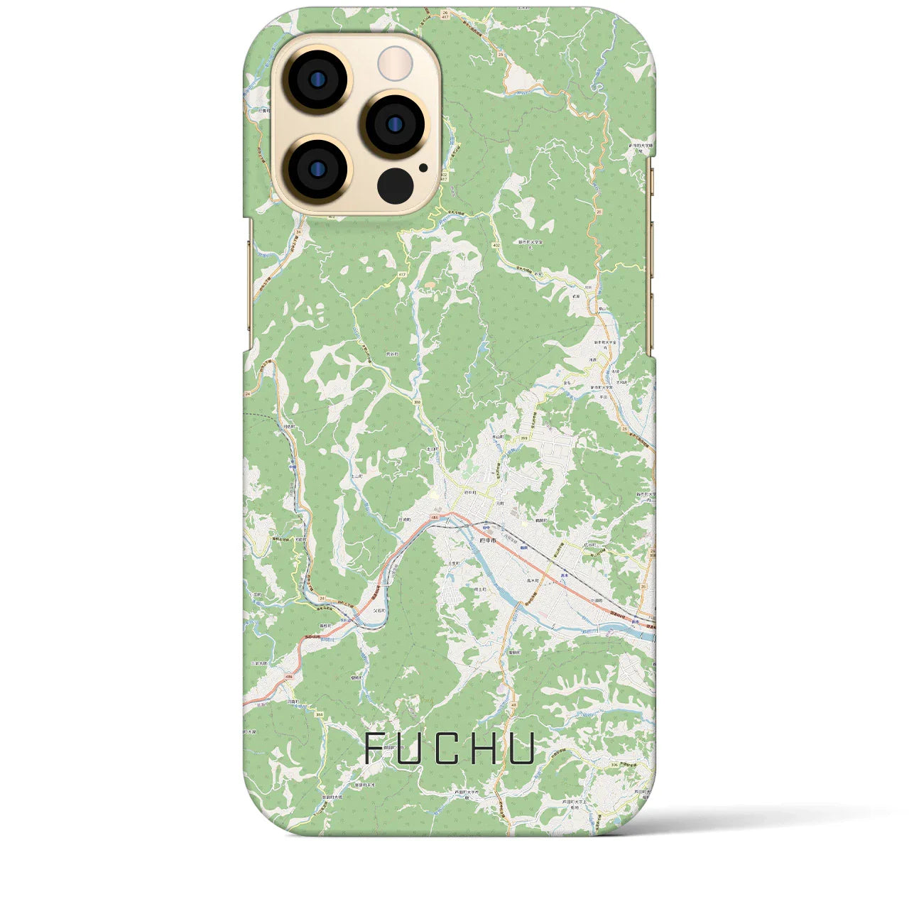 【府中(広島県)】地図柄iPhoneケース(バックカバータイプ)