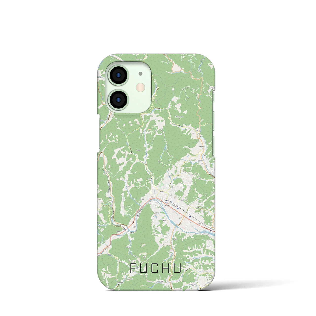 【府中(広島県)】地図柄iPhoneケース(バックカバータイプ)