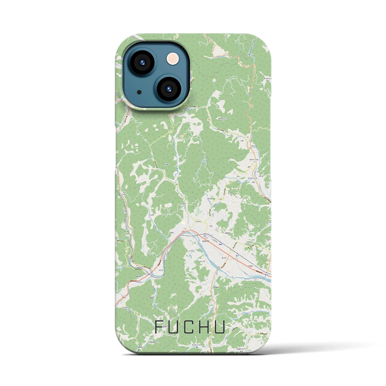 【府中(広島県)】地図柄iPhoneケース(バックカバータイプ)