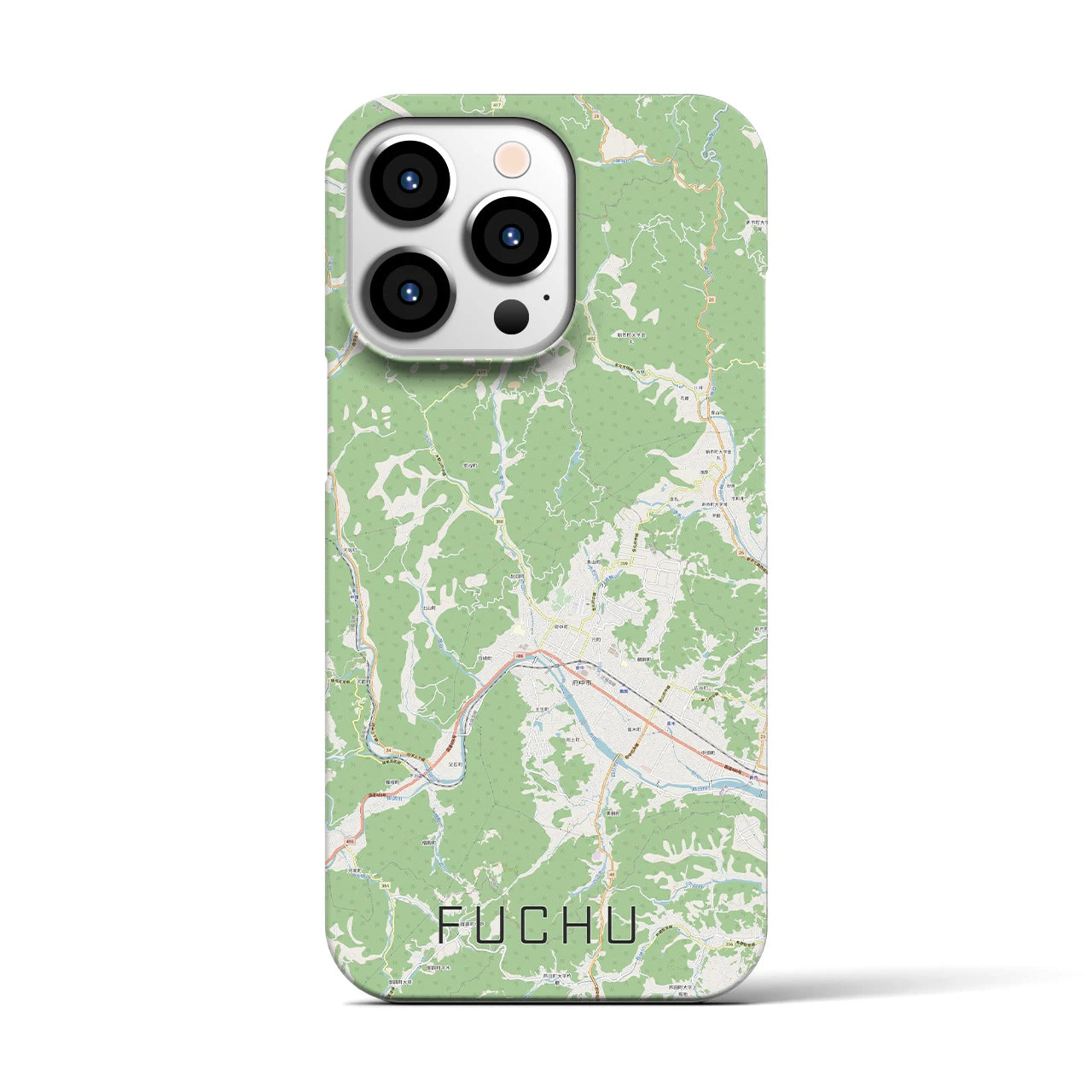【府中(広島県)】地図柄iPhoneケース(バックカバータイプ)