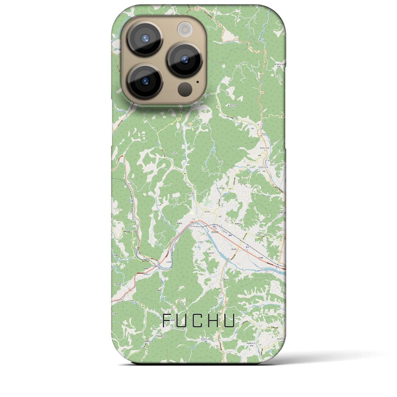 【府中(広島県)】地図柄iPhoneケース(バックカバータイプ)