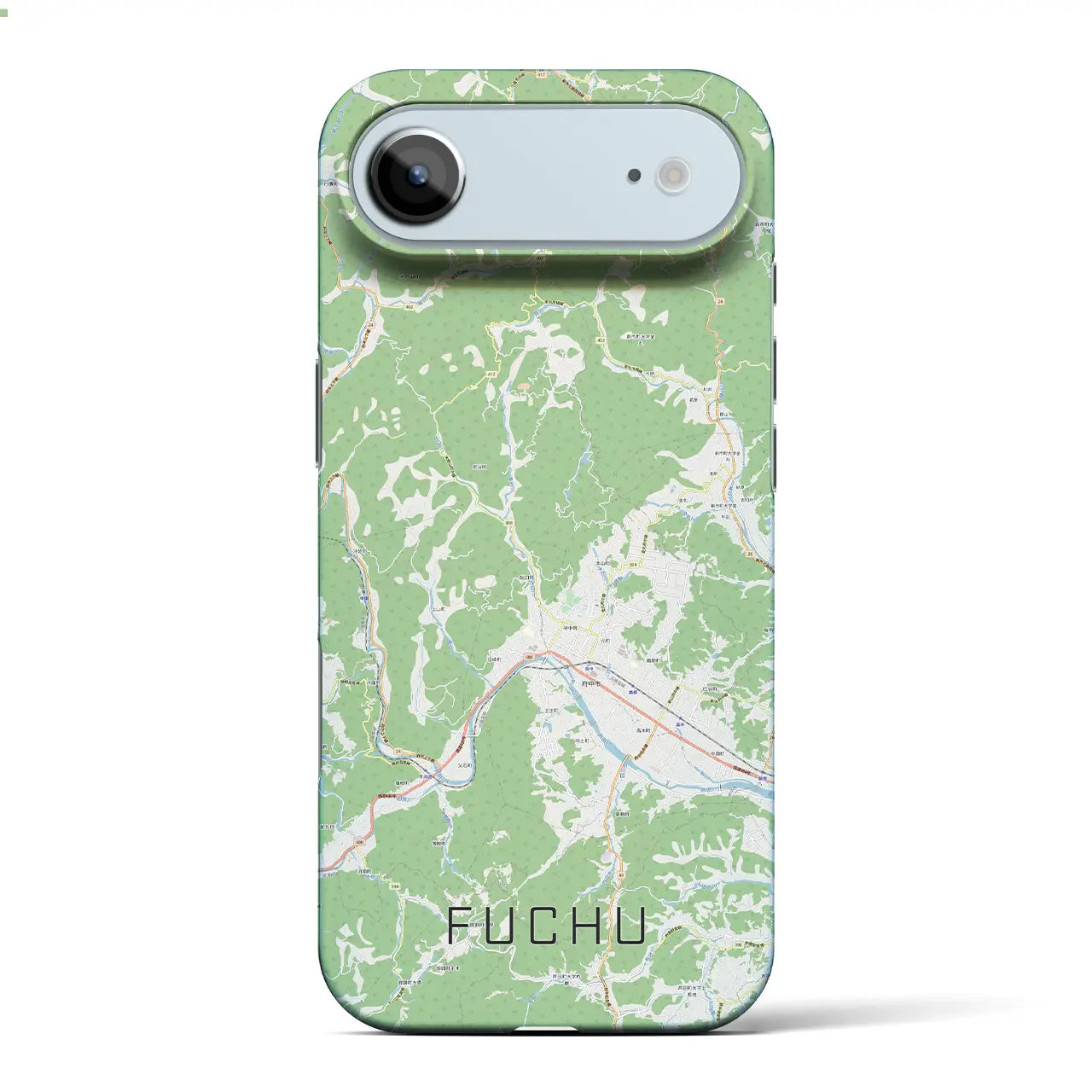 【府中(広島県)】地図柄iPhoneケース(バックカバータイプ)ブラック・iPhone 17 Pro Max 用