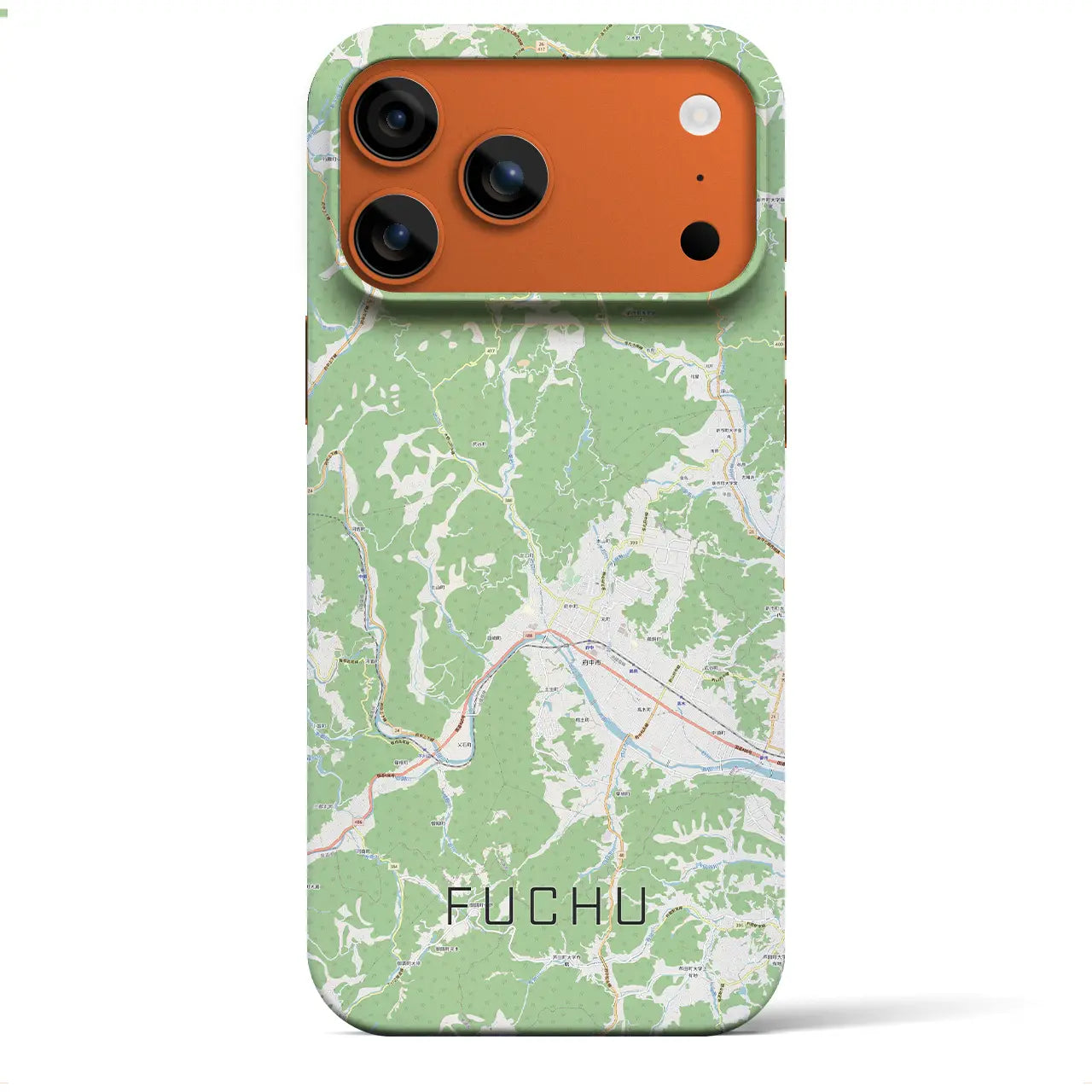 【府中(広島県)】地図柄iPhoneケース(バックカバータイプ)ナチュラル・iPhone 17 Pro Max 用