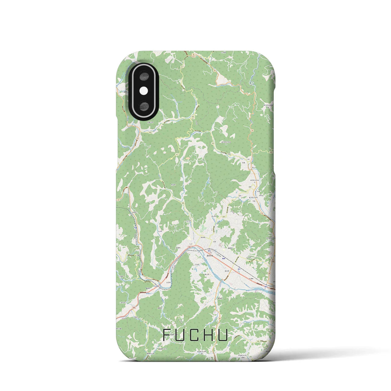 【府中(広島県)】地図柄iPhoneケース(バックカバータイプ)