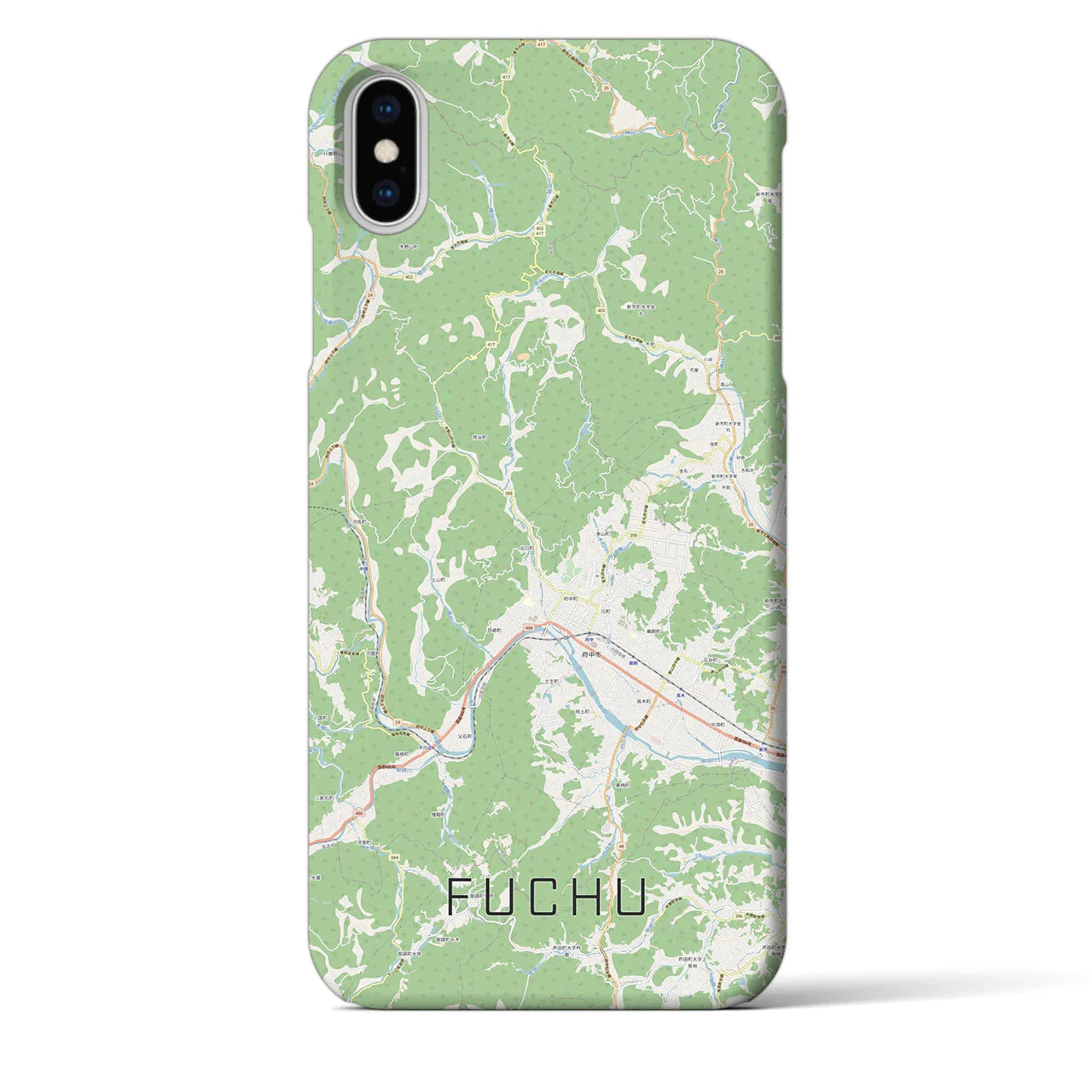 【府中(広島県)】地図柄iPhoneケース(バックカバータイプ)