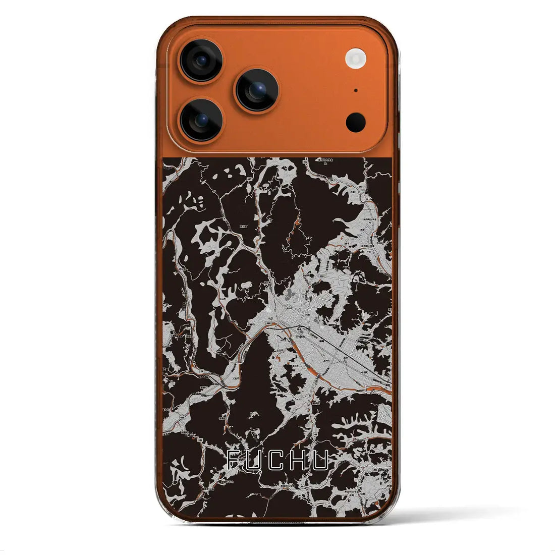 【府中(広島県)】地図柄iPhoneケース(クリアタイプ)