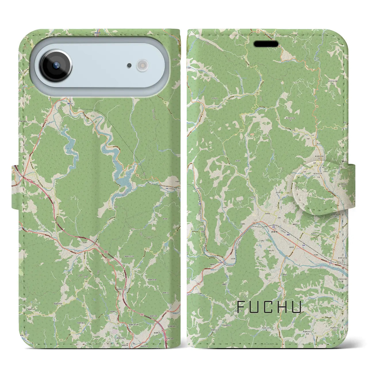 【府中(広島県)】地図柄iPhoneケース(手帳タイプ)