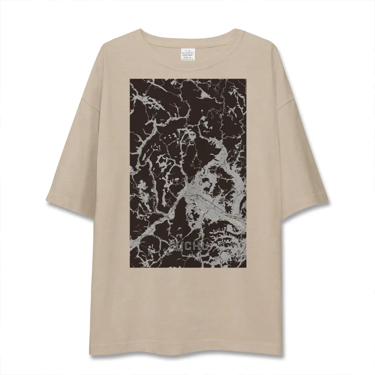 【府中(広島県)(広島県)】地図柄ビッグシルエットTシャツ