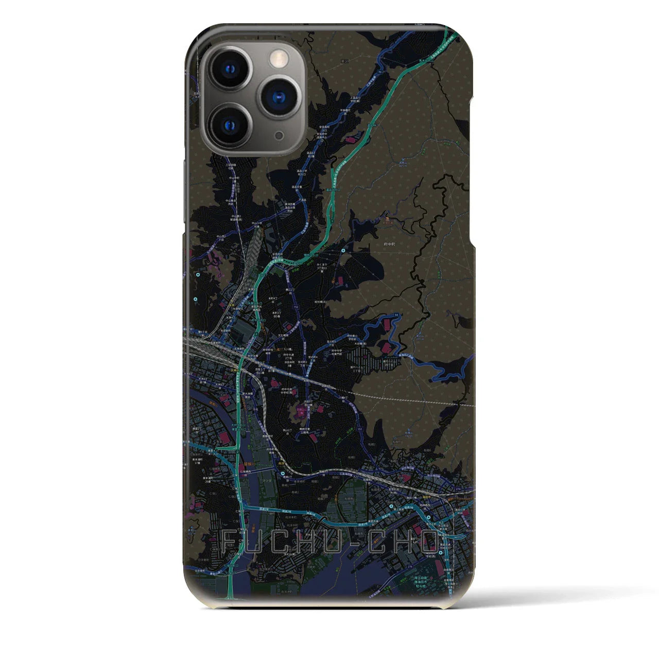 【府中町(広島県)】地図柄iPhoneケース(バックカバータイプ)
