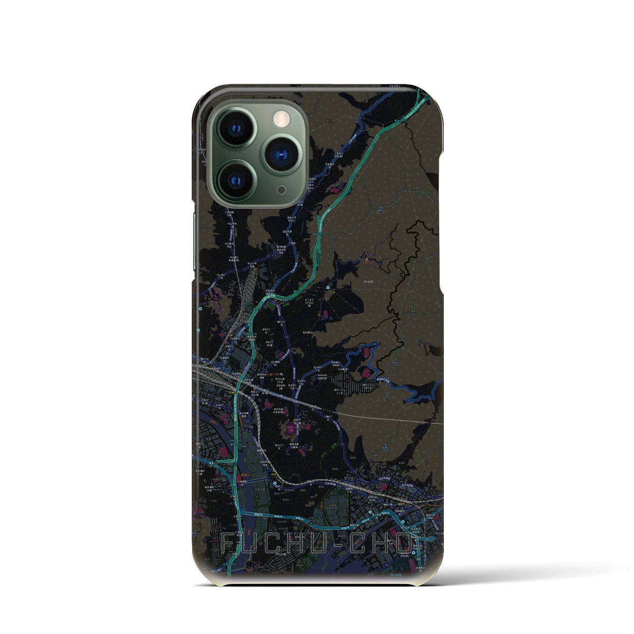 【府中町(広島県)】地図柄iPhoneケース(バックカバータイプ)