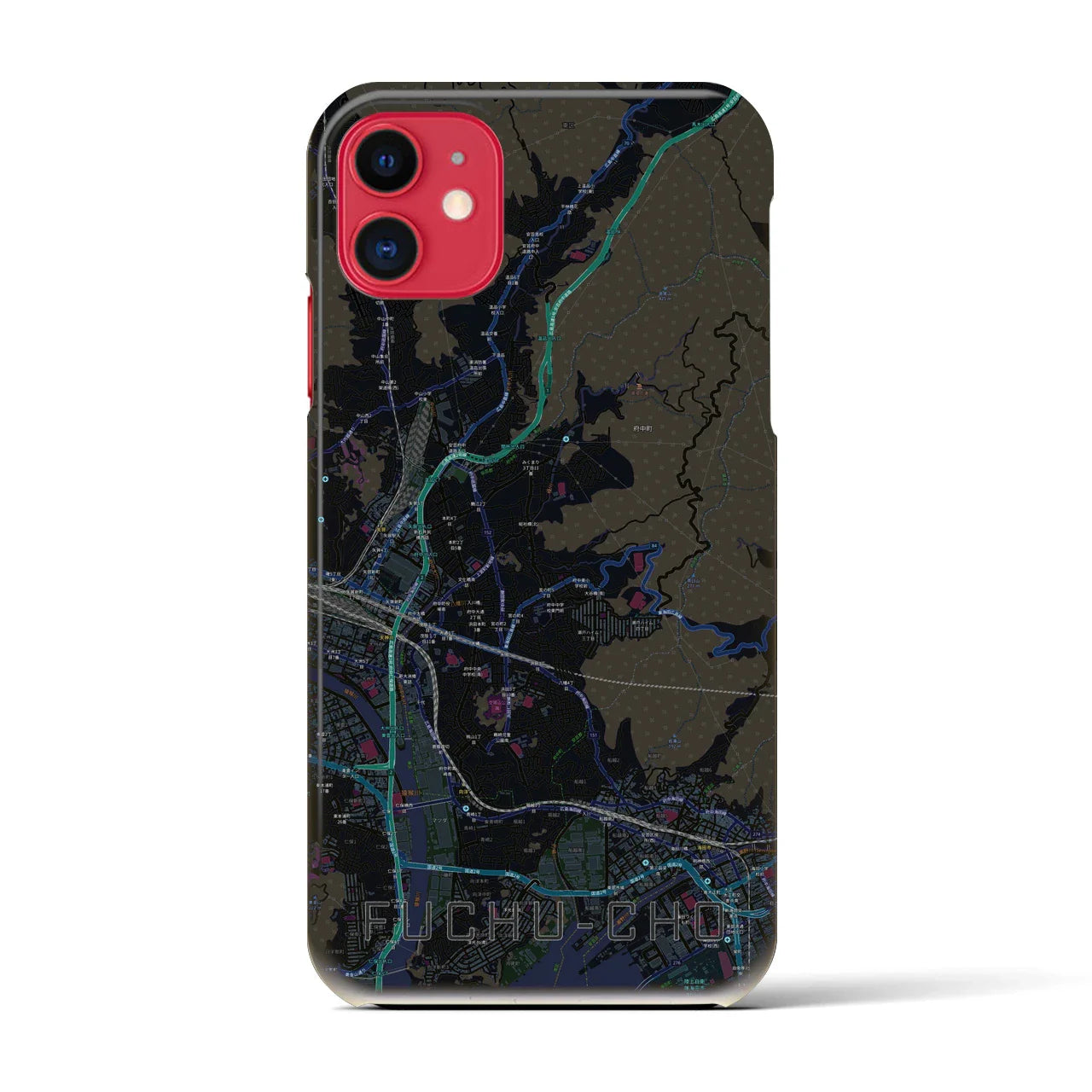 【府中町(広島県)】地図柄iPhoneケース(バックカバータイプ)