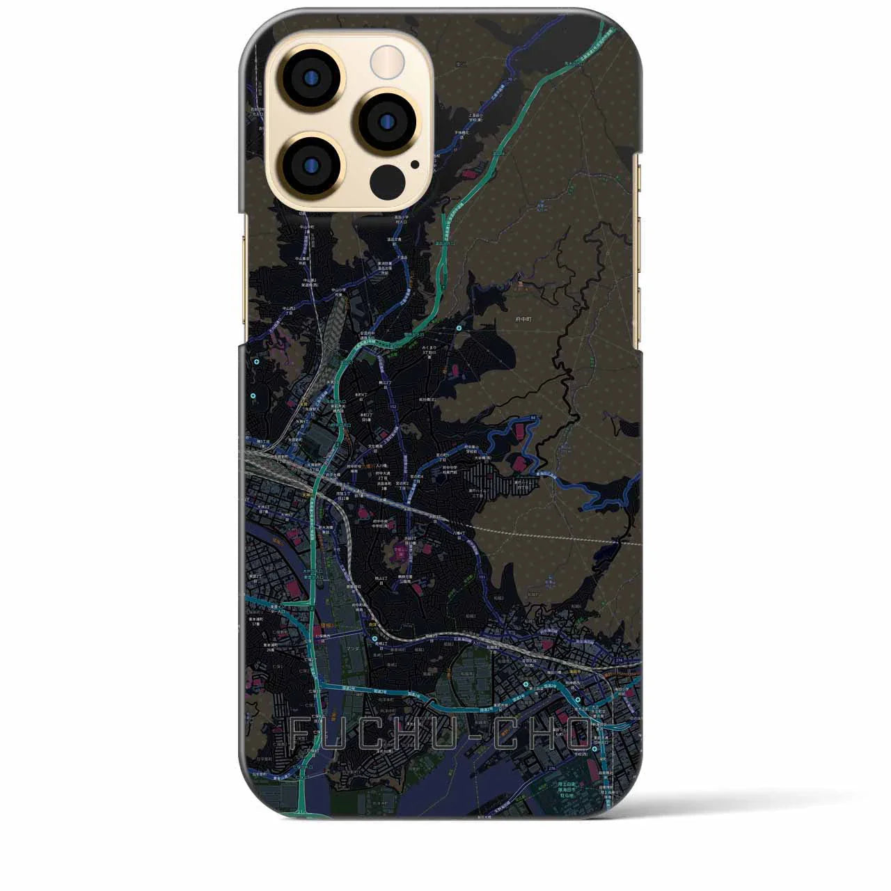 【府中町(広島県)】地図柄iPhoneケース(バックカバータイプ)