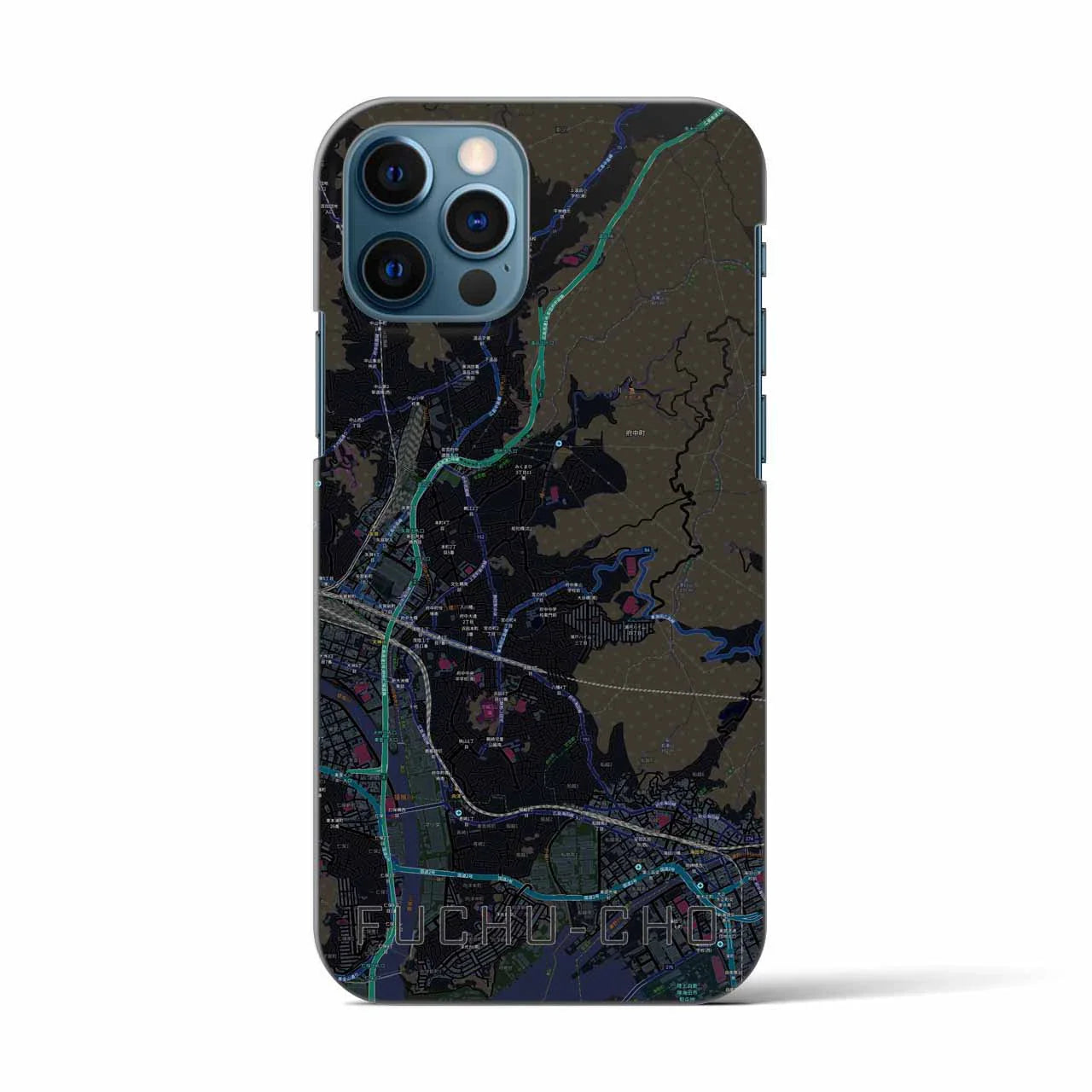 【府中町(広島県)】地図柄iPhoneケース(バックカバータイプ)