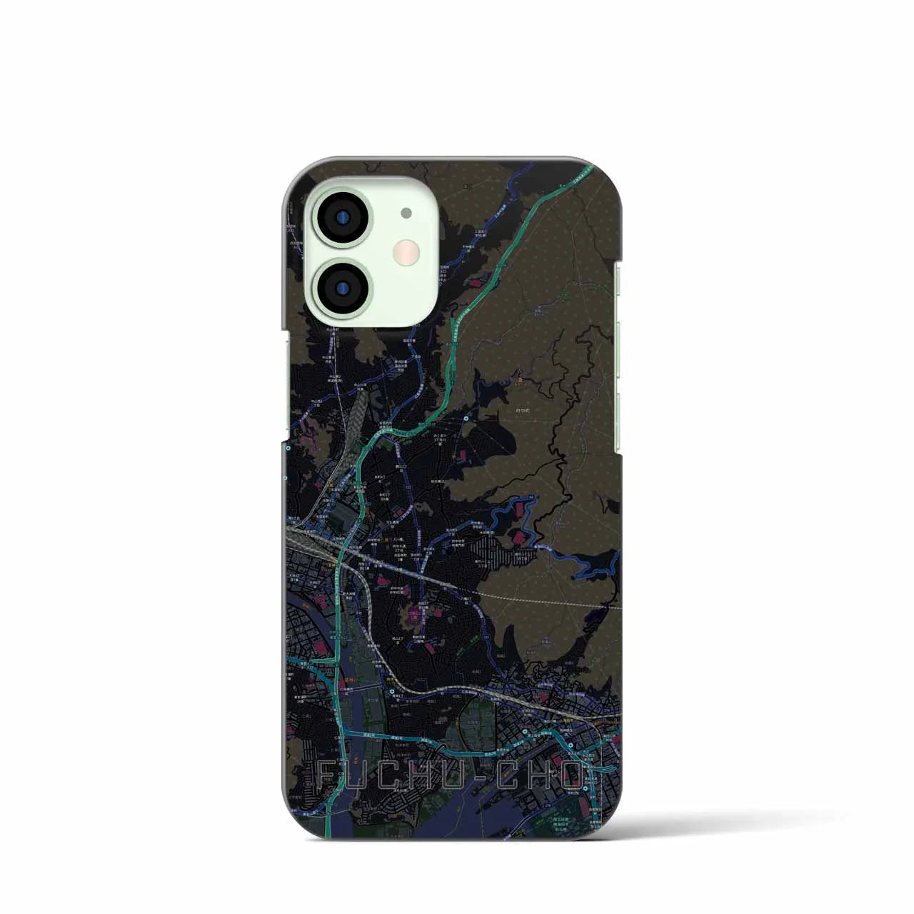 【府中町(広島県)】地図柄iPhoneケース(バックカバータイプ)